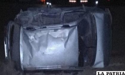 De esta manera quedó el motorizado tras el accidente /Tránsito