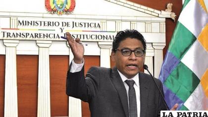 El ministro de Justicia, Iván Lima /PÁGINA SIETE