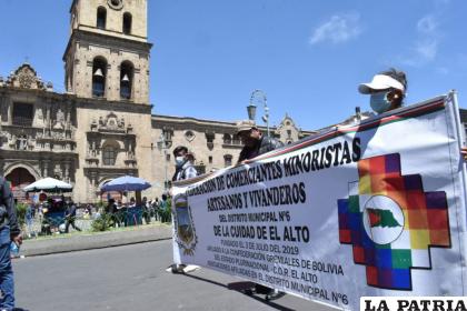 Marcha de gremiales en La Paz /APG