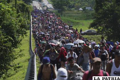 Los migrantes llegan a Villa Comaltitlán, estado de Chiapas, México /AP Foto /Marco Ugarte