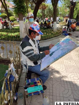 Las obras fueron pintadas al vivo /Abap Oruro
