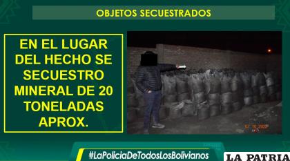 Cambiaban mineral puro con desechos para luego llevarlo a Chile / Policía

