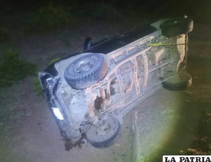 El motorizado terminó volcado tras el incidente / Tránsito