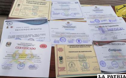 Parte de los documentos encontrados / Erbol 
