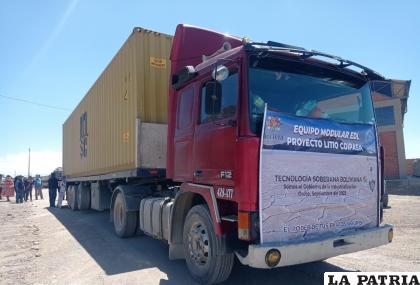 Llegada del equipamiento modular EDL a Coipasa /LA PATRIA
