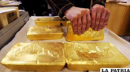 Lingotes de oro puro son parte de las reservas internacionales del BCB / AFP