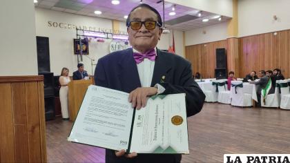 El ingeniero Tapia tiene 50 años de trabajo y servicio a Bolivia y Oruro /LA PATRIA