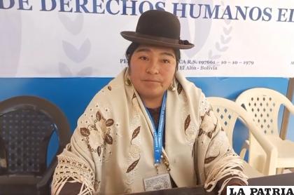 Virginia Ugarte, presidenta de la Asamblea Permanente de Derechos Humanos de El Alto /Captura de pantalla
