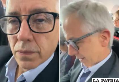 Álvaro García Linera durante su cruce con Carolina Ribera /Captura de pantalla