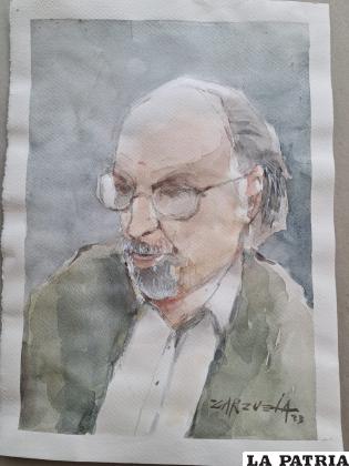 Luis H. Antezana J.
Erasmo Zarzuela
Acuarela sobre papel
2023