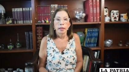 La senadora de Creemos Centa Rek /Captura de pantalla