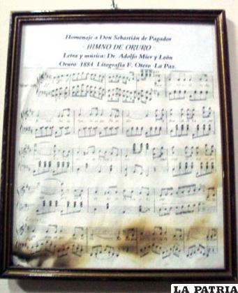 Primer Himno Departamental, compuesto en letra y música por Adolfo Mier y León (pieza histórica también recuperada luego de la toma de los ambientes de la Prefectura el 2003