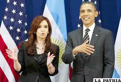 Presidente de Estados Unidos, Barack Obama, y su homóloga argentina, Cristina Fernández