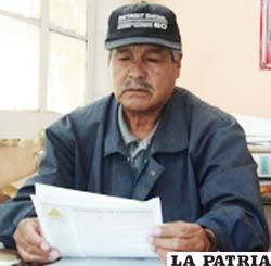 Félix Vásquez, dirigente de los desocupados de Oruro
