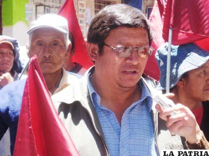 Marcelino Arancibia, ejecutivo de la Federación de Gremiales de Oruro 