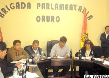 Sesión de la Brigada Parlamentaria producida ayer por la mañana