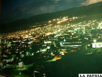 La ciudad de Oruro, durante la noche