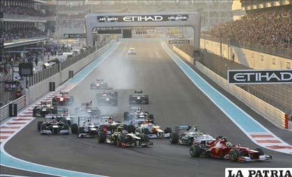 Una vista panorámica de la realización del Gran Premio de Abu Dhabi