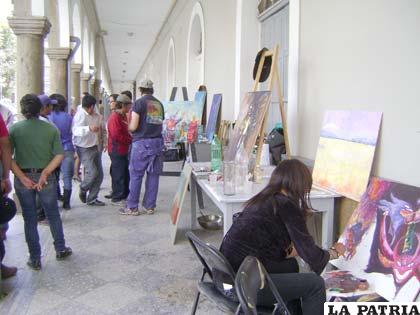 Artistas plásticos de Jujuy y Oruro, en taller al aire libre