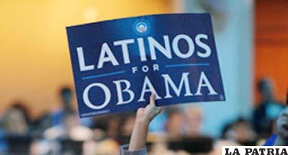 Cartel referido al apoyo que brindaron los latinos a Barack Obama /politico.com