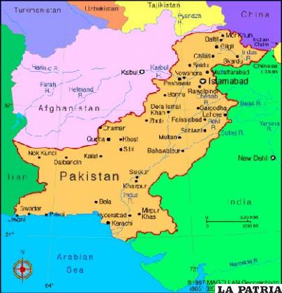 Ubicación geográfica de Pakistán