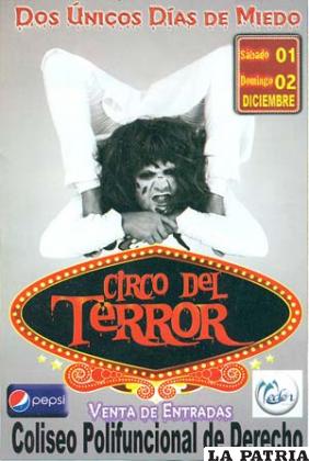 Circo del terror se presenta el sábado 1 y domingo 2