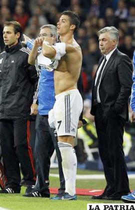 Ronaldo junto a Ancelotti