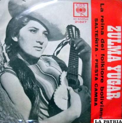 Tapa de uno de los primeros discos de Zulma Yugar