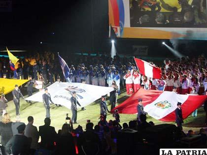Durante la ceremonia de inauguración de los Juegos Bolivarianos