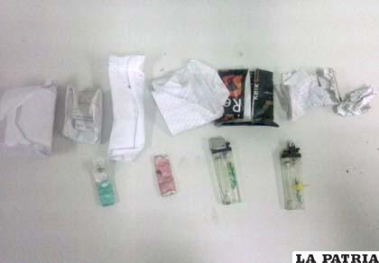 La droga que se encontró en posesión de los presuntos consumidores