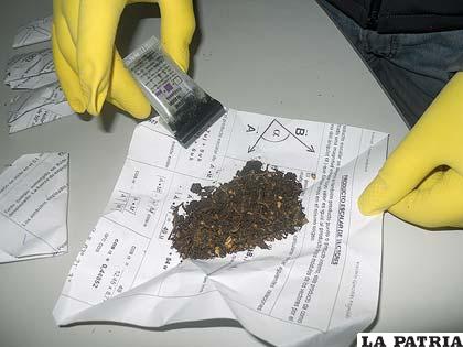 La sustancia fue sometida a la prueba de campo