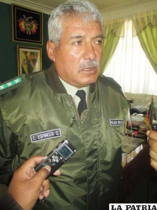 El comandante Departamental de Policía, coronel Edwin Espinoza