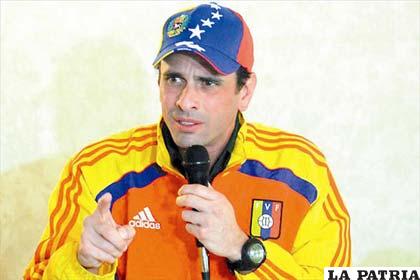 Henrique Capriles, excandidato a la presidencia de Venezuela