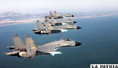 Aviones chinos controlan espacio aéreo en el Mar de China Oriental