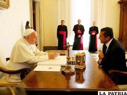 Papa Francisco y Ollanta Humala en reunión
