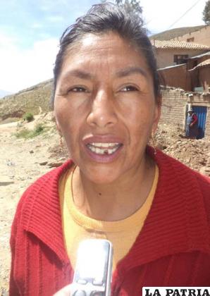 LIDIA MAMANI: “En este sector el agua se esta racionando inclusive día por medio solo una hora nos están dotando el agua, existen muchas necesidades, también queremos que haya un hospital cercano, tenemos un centro de salud en Plan 500 pero no es de atención permanente, ya murieron recién nacidos por falta de atención y eso es vital en el sector”.