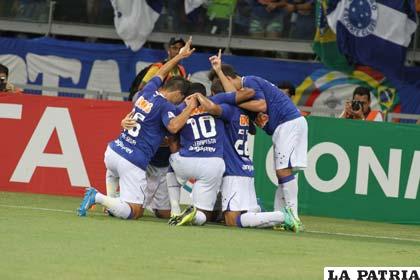 El festejo de los jugadores del Cruzeiro