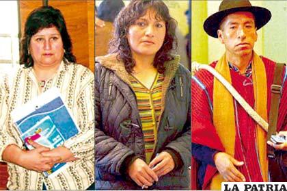 Magistrados suspendidos del Tribunal Constitucional Plurinacional (TCP), Ligia Velásquez, Soraida Chánez y Gualberto Cusi