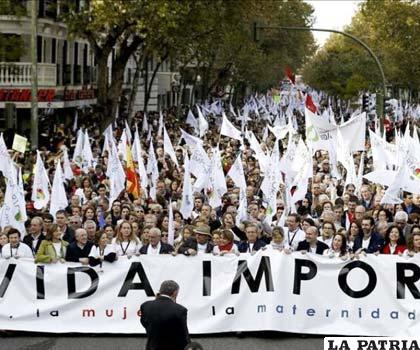 Distintas asociaciones marcharon en Madrid para pedir al gobierno español que 