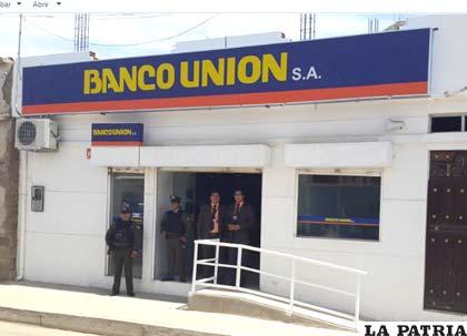 Instalaciones del Banco Unión en la zona Sur