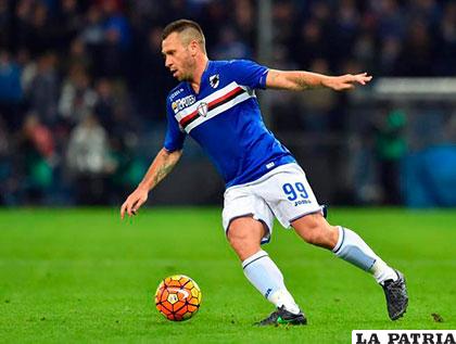 Antonio Cassano aportó para el empate de Sampdoria