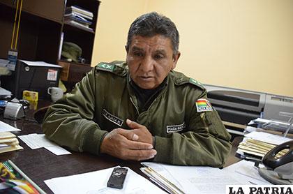 El director de Seguridad Ciudadana de la Gobernación, suboficial Luis Fernando Ajata