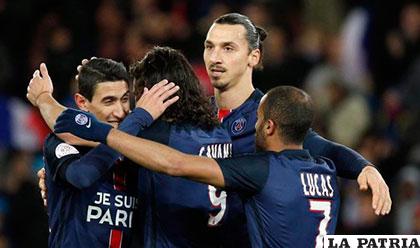 Di María, Cavani, Ibrahimovic y Lucas, jugadores del PSG