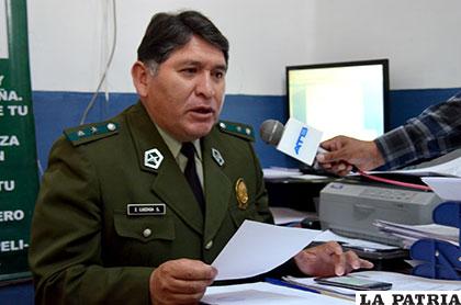 El director de la Felcc, teniente coronel Iván Luizaga dio a conocer el informe