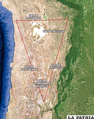 La mayor riqueza de litio en el mundo se encuentra en este triángulo formado de manera natural, por Bolivia, Chile y Argentina