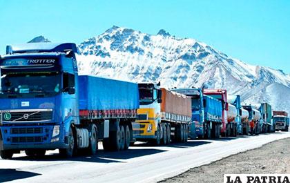 Los vehículos parados por el paro de funcionarios chilenos /ASP-B