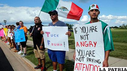 Los mexicanos se manifestaron en contra de Trump en distintos escenarios