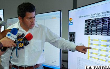 Luis Sánchez, ministro de Hidrocarburos y Energía, en la explicación de datos a los medios /ANF