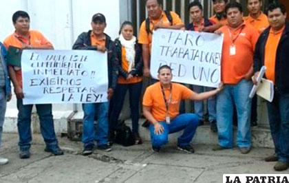 Trabajadores de Red UNO movilizados /ELDEBER/ARCHIVO