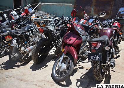 Un grupo de motocicletas secuestradas en el operativo
